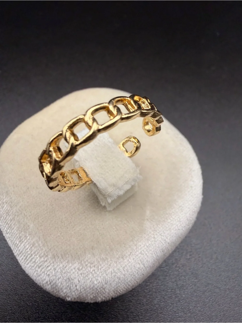 Gold Chain Stackable Women's Ring - Gold Tone